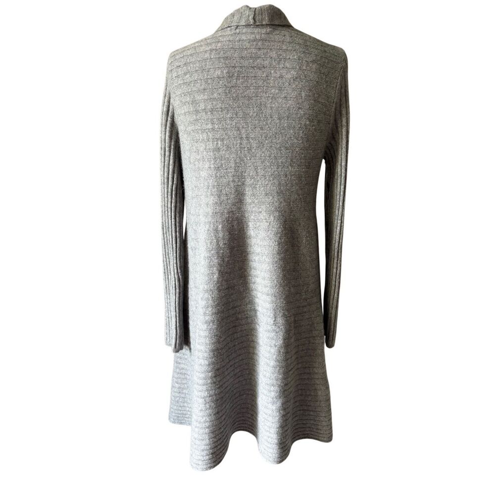 Tahari Open Front Long Line Cashmere Cardigan size M Gray - Picture 2 of 8
